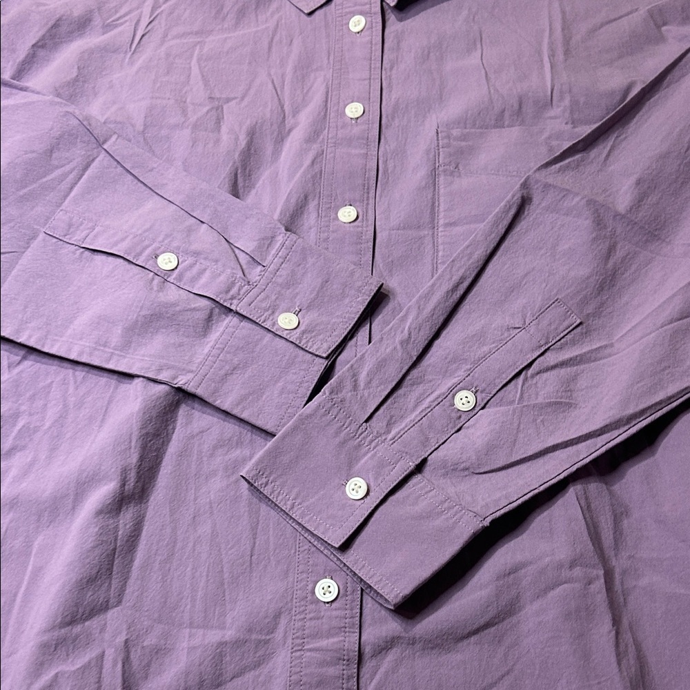 Madewell Lavender Oversized Poplin small Casual Button Down Shirt/dress - Picture 8 of 11